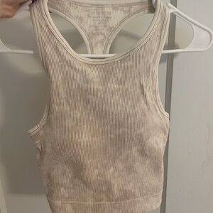 Zenana Outfitters Beige Ribbed Tank Top